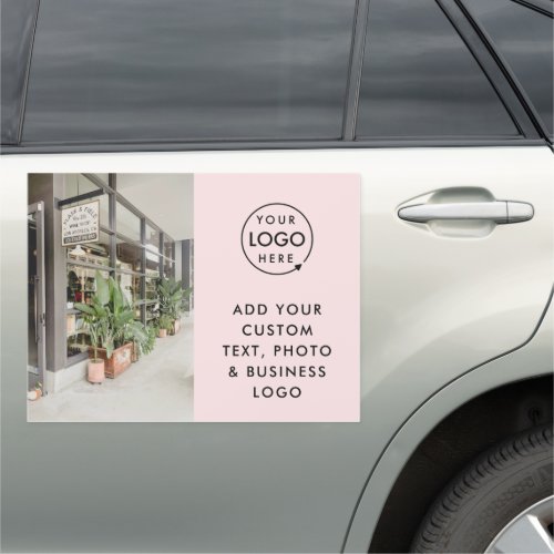 Business Promotional Blush Pink Photo Advert Car Magnet