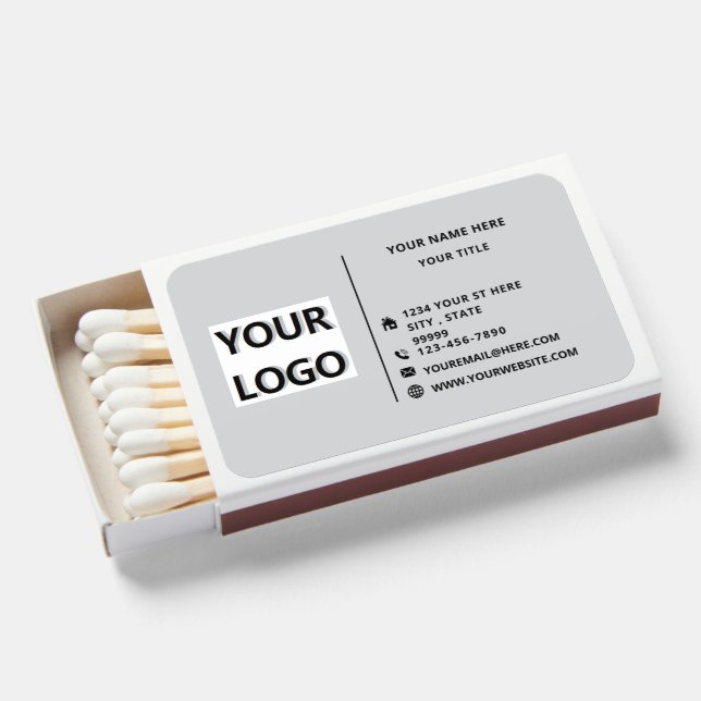 Business Promotional Branded Matchboxes Example (Front Open)
