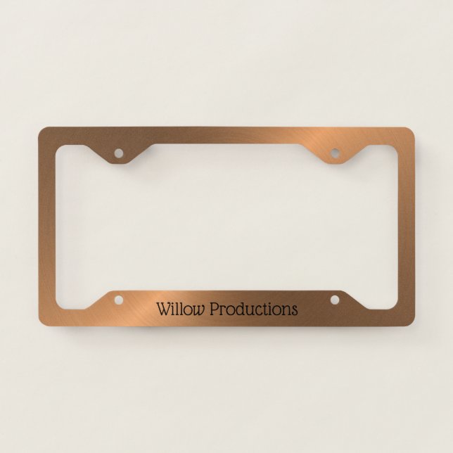 Business Promotional Copper License Plate Frame (Front)