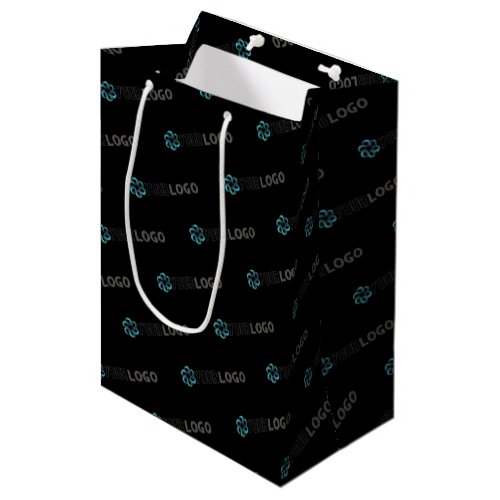 Business PromotionalCustom Logo Shopping Black Medium Gift Bag