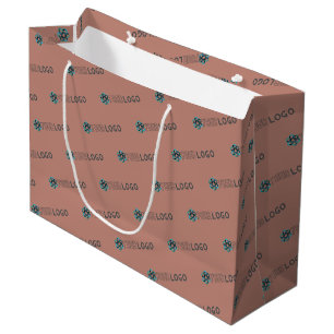 Business Promotional/Custom Logo Shopping Brown Large Gift Bag