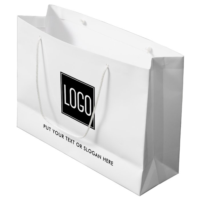 Business Promotional | Custom Logo Shopping Large Gift Bag | Zazzle.com