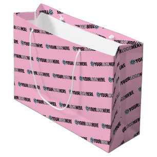 Business Promotional Custom Logo Shopping Pink Large Gift Bag