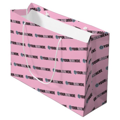 Business Promotional  Custom Logo Shopping Pink Large Gift Bag