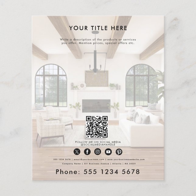 Business Promotional Full Photo Opaque Overlay Flyer (Front)