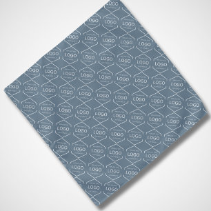 Business Promotional Logo Pattern Dusty Blue Bandana
