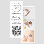 Business Promotional Logo QR 3 Photo Custom Text  Bookmarks