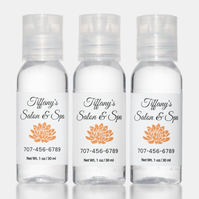 Business Promotional Orange Lotus Flower Hand Sanitizer (Set)