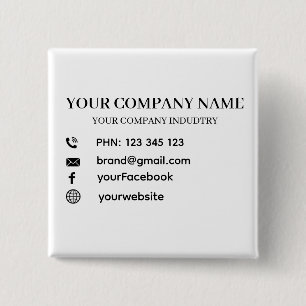Business Promotional Personalized Modern Design Button