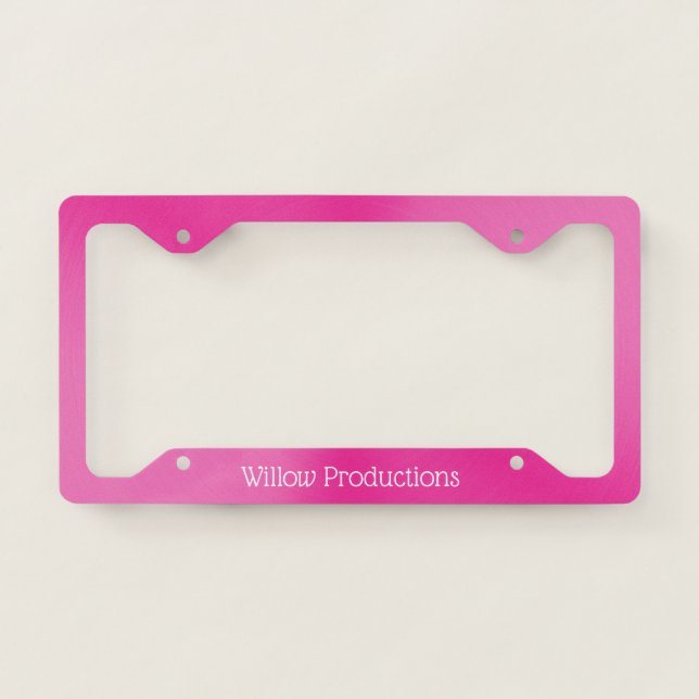 Business Promotional Pink License Plate Frame (Front)