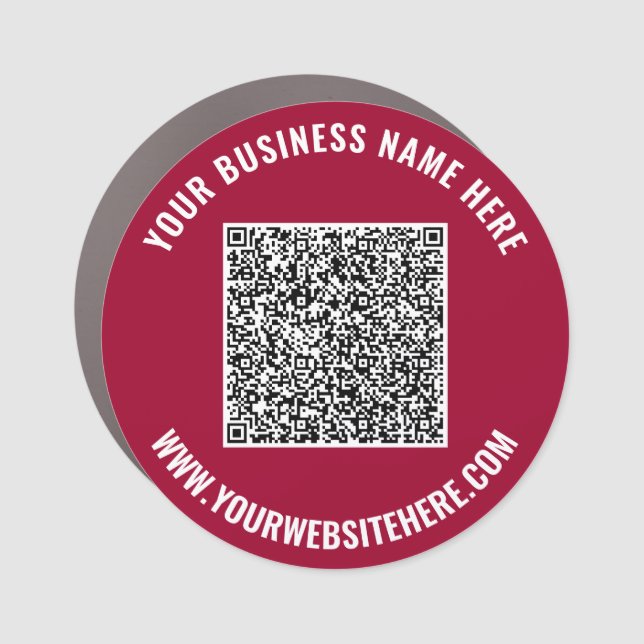 Business Promotional QR Code Car Magnet Template (Front)