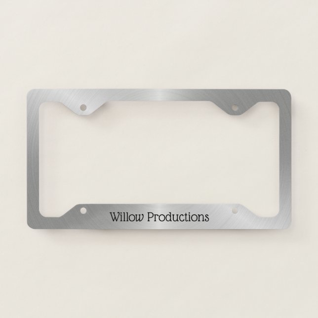 Business Promotional Silver License Plate Frame (Front)