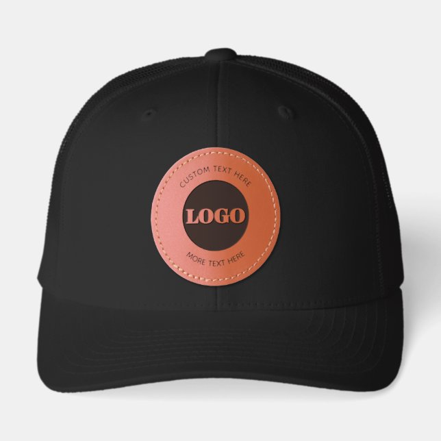 Business Promotional Simple Logo With Text  Leather Patch Hat (Front)