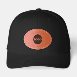 Business Promotional Simple Logo With Text  Leather Patch Hat