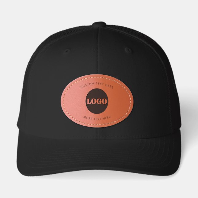 Business Promotional Simple Logo With Text  Leather Patch Hat (Front)