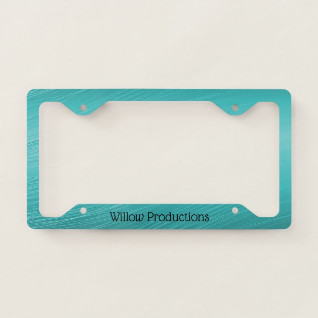 Business Promotional Teal License Plate Frame (Front)