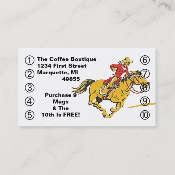 Business Punch Card Cowboy Horse Western Style by nostalgicjourney at Zazzle