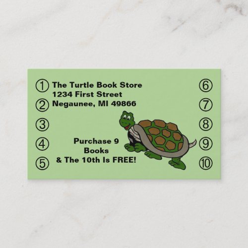 Business Punch Card Turtle Logo Toys Books Shells