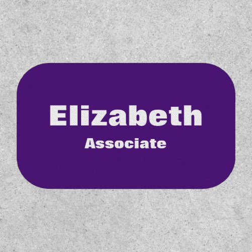 Business Purple and White Job Title Employee Name Patch
