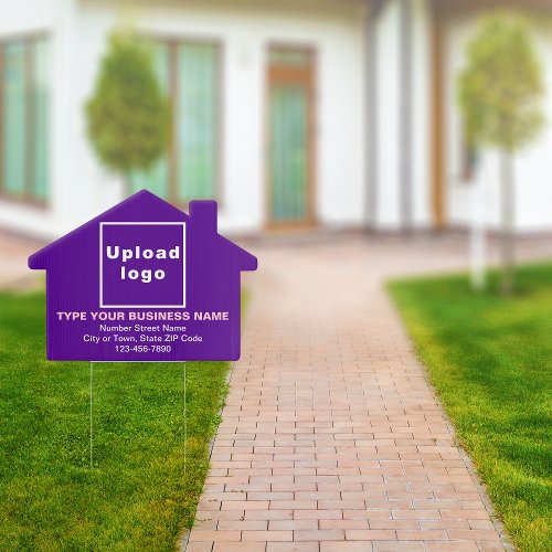 Business Purple House Shape Yard Sign