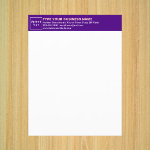 Business Purple Letterhead on Paper Sheet