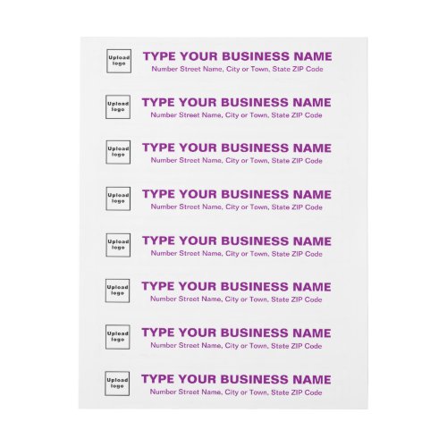 Business Purple Texts on White Return Address Wrap Around Label