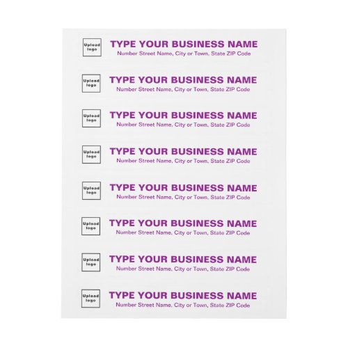 Business Purple Texts on White Wrap Around Address Label