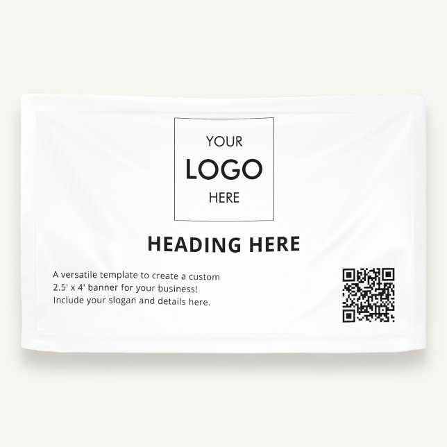 Business QR Code Advertising White Banner (Creator Uploaded)