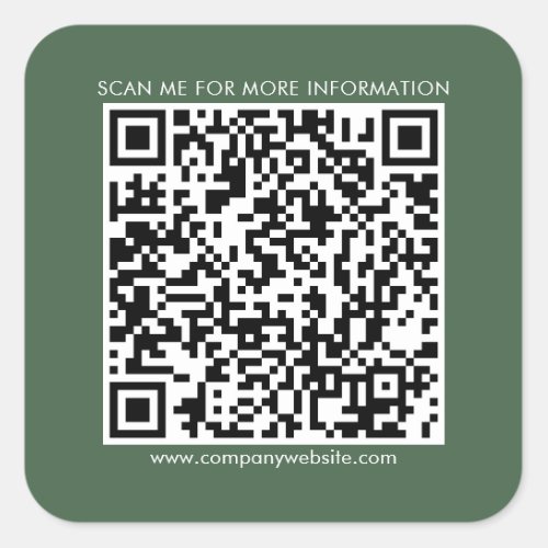 Business QR Code and Company Website Any Color Square Sticker