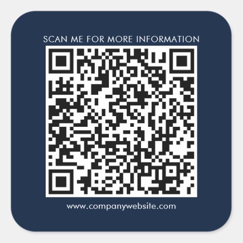 Business QR Code and Company Website Simple Square Sticker