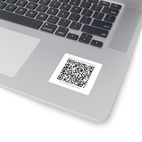 Business QR Code and Company Website Square Sticker