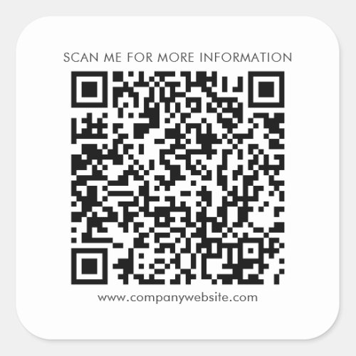 Business QR Code and Company Website Square Sticker