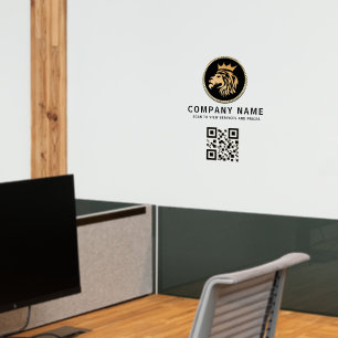 Business QR Code And Elegant Lion Logo Wall Decal