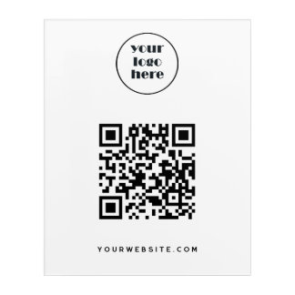 Business QR code and website | logo Acrylic Print