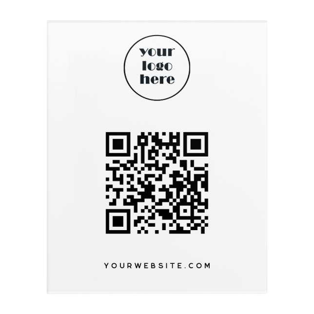 Business QR code and website  | logo Acrylic Print (Front)