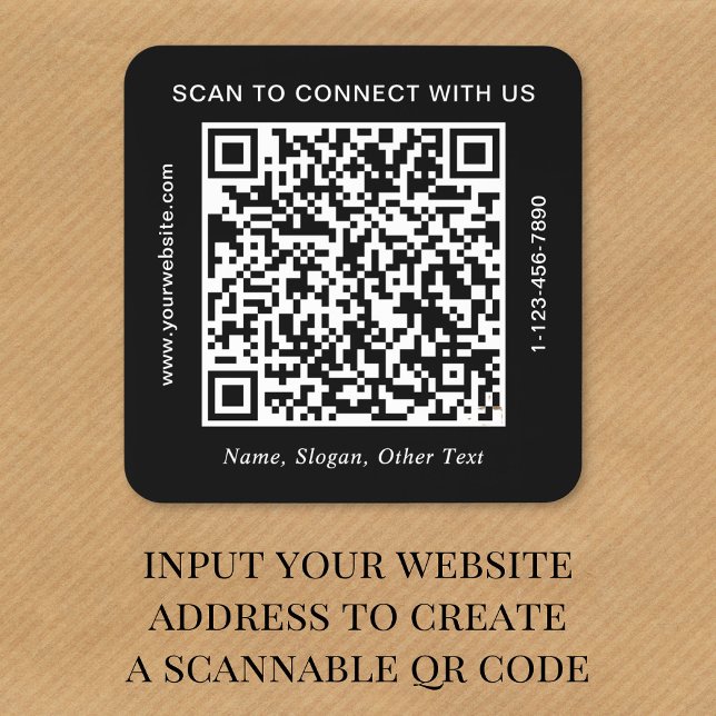 Business QR Code Black Square Sticker (Creator Uploaded)