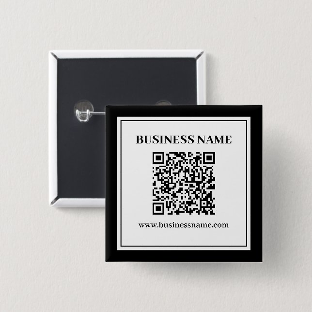 Business QR code | Black & White Button (Front & Back)