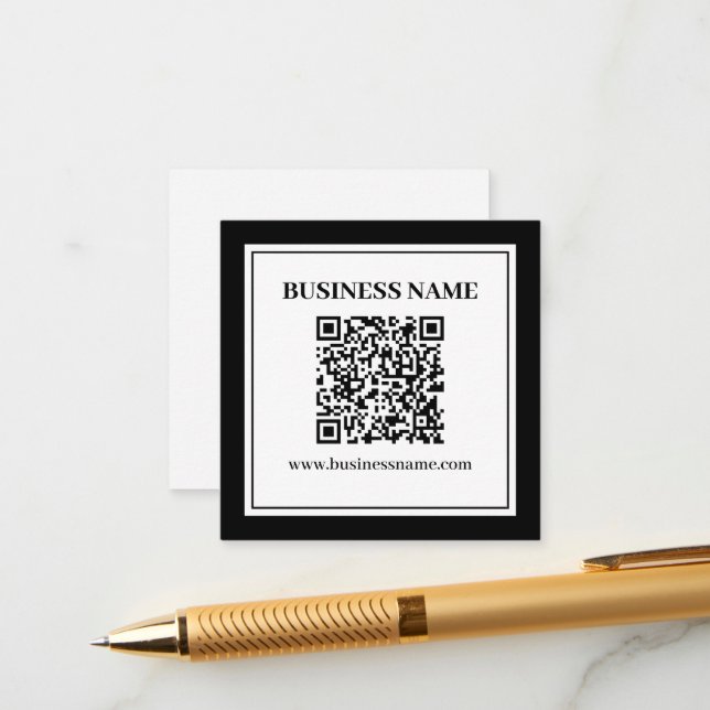 Business QR code | Black & White Enclosure Card (Front/Back In Situ)