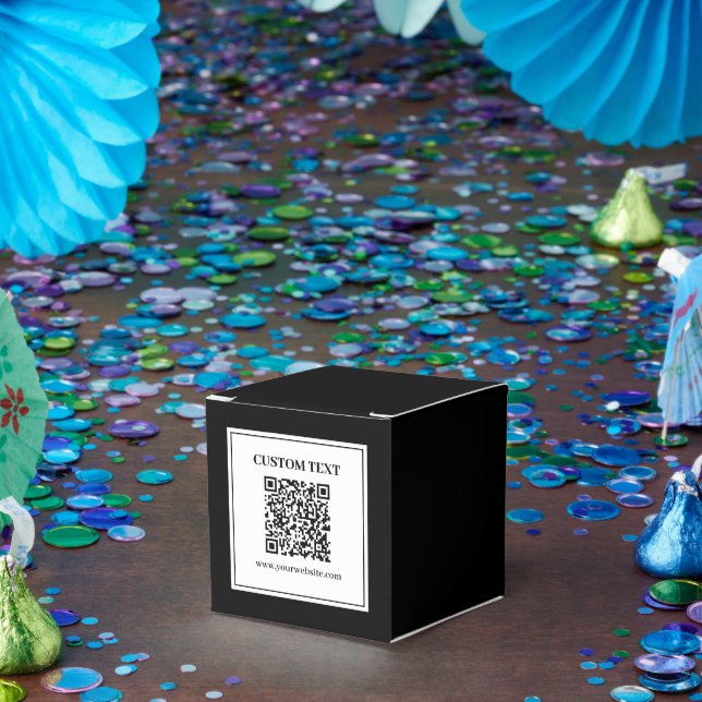 Business QR code | Black & White Favor Boxes (Party)