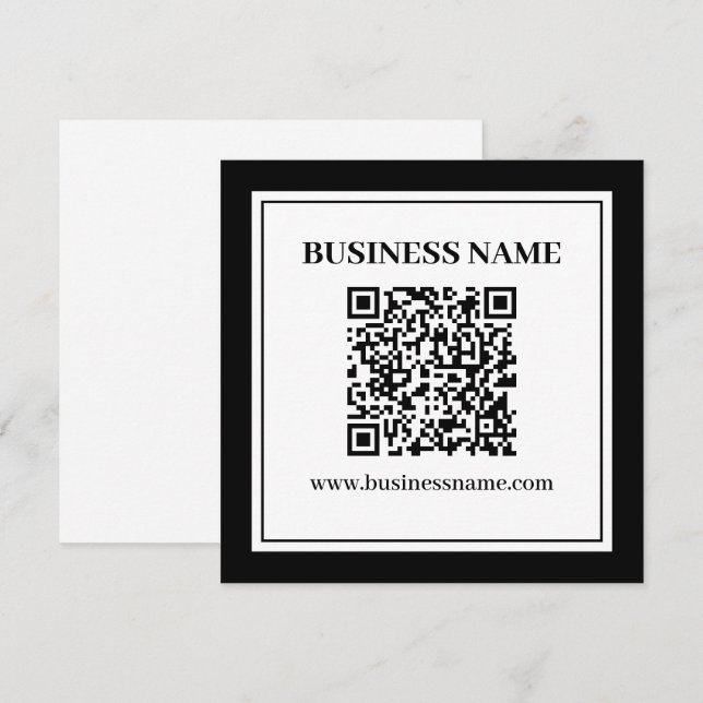 Business QR code | Black & White Note Card (Front/Back)