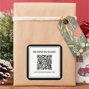 Business QR code Black & White Square Sticker
