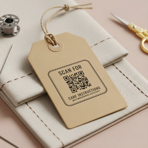 Business QR Code Care Instructions Website Self-inking Stamp