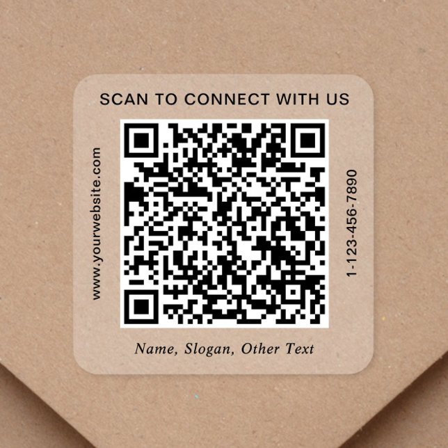 Business QR Code Clear Square Sticker (Creator Uploaded)