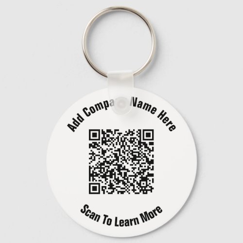 Business QR Code Company Name Text Template Keychain