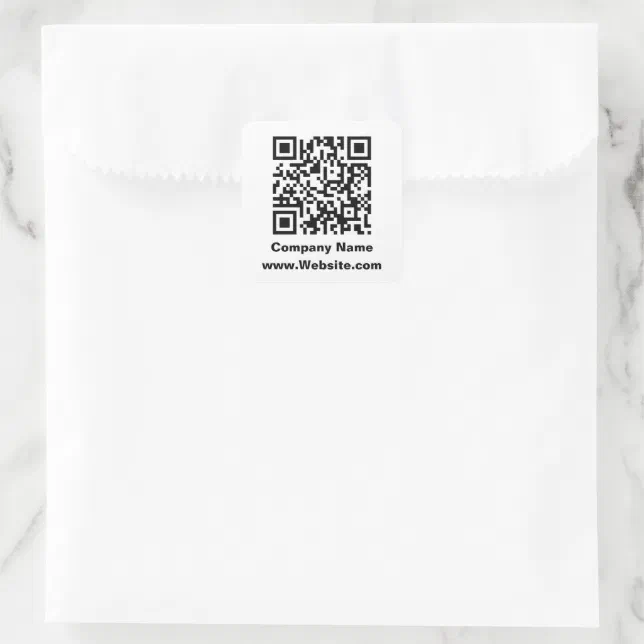 Business QR Code Company Name Website Template Square Sticker | Zazzle