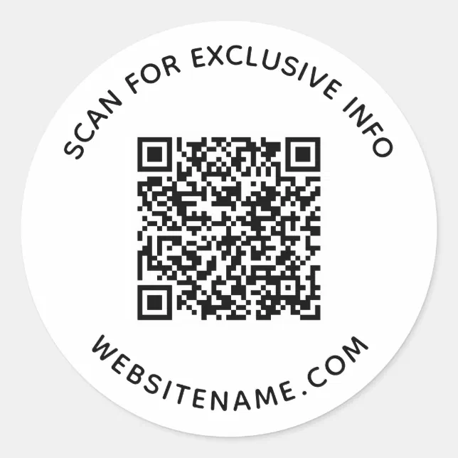 Business QR Code Custom Text Classic Round Sticker | Zazzle