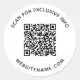 Business QR Code Custom Text Classic Round Sticker | Zazzle