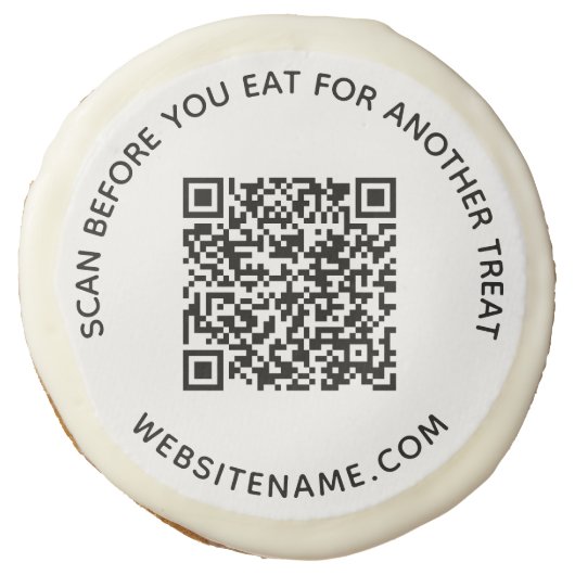 Business QR Code Custom Text Sugar Cookie (Front)