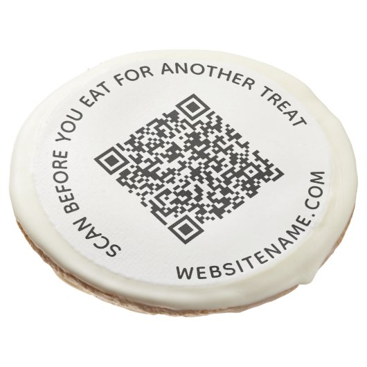 Business QR Code Custom Text Sugar Cookie (Angled)