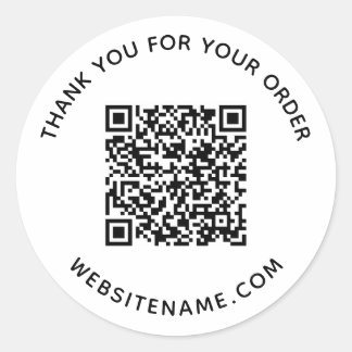 Business QR Code Customer Thank You Classic Round Sticker